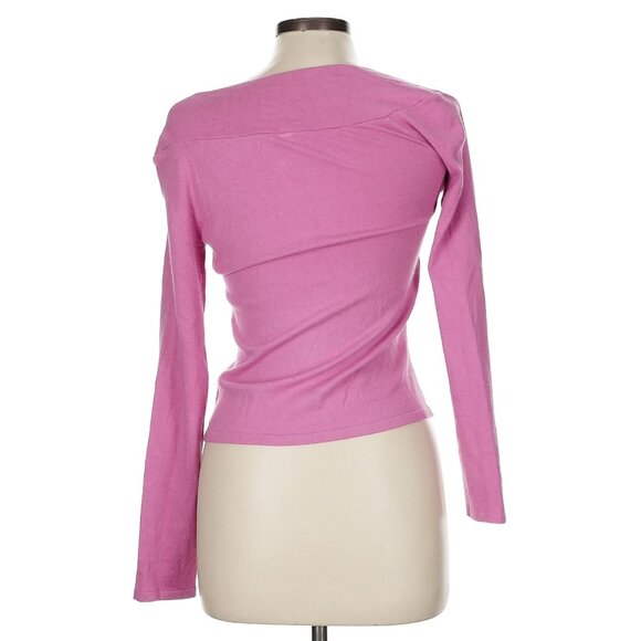 Anthropologie Moth Pink Pullover Sweater in Size M, Asymmetrical Neckline - Picture 2 of 5